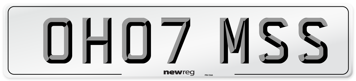 OH07 MSS Number Plate from New Reg